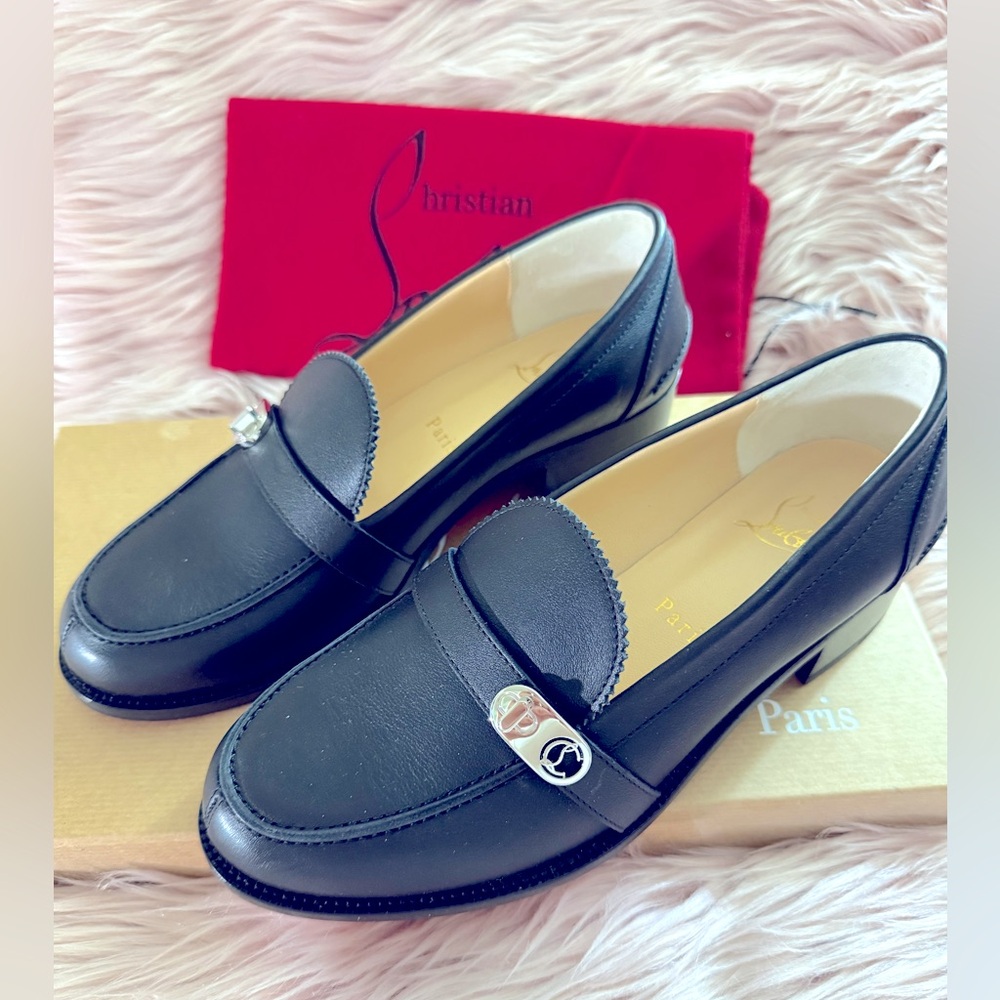 Christian Louboutin Leather Lock Me Moc Loafers Size 36.5